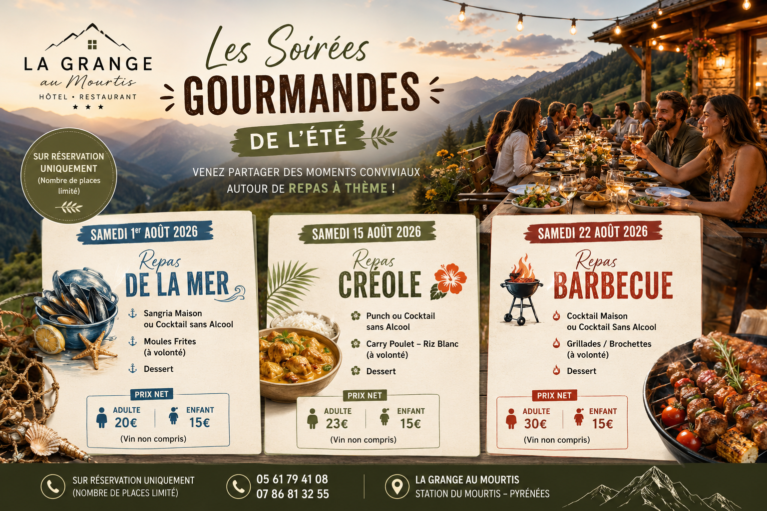 Les Soir&eacute;es Gourmandes de l'&Eacute;t&eacute; &agrave; La Grange au Mourtis